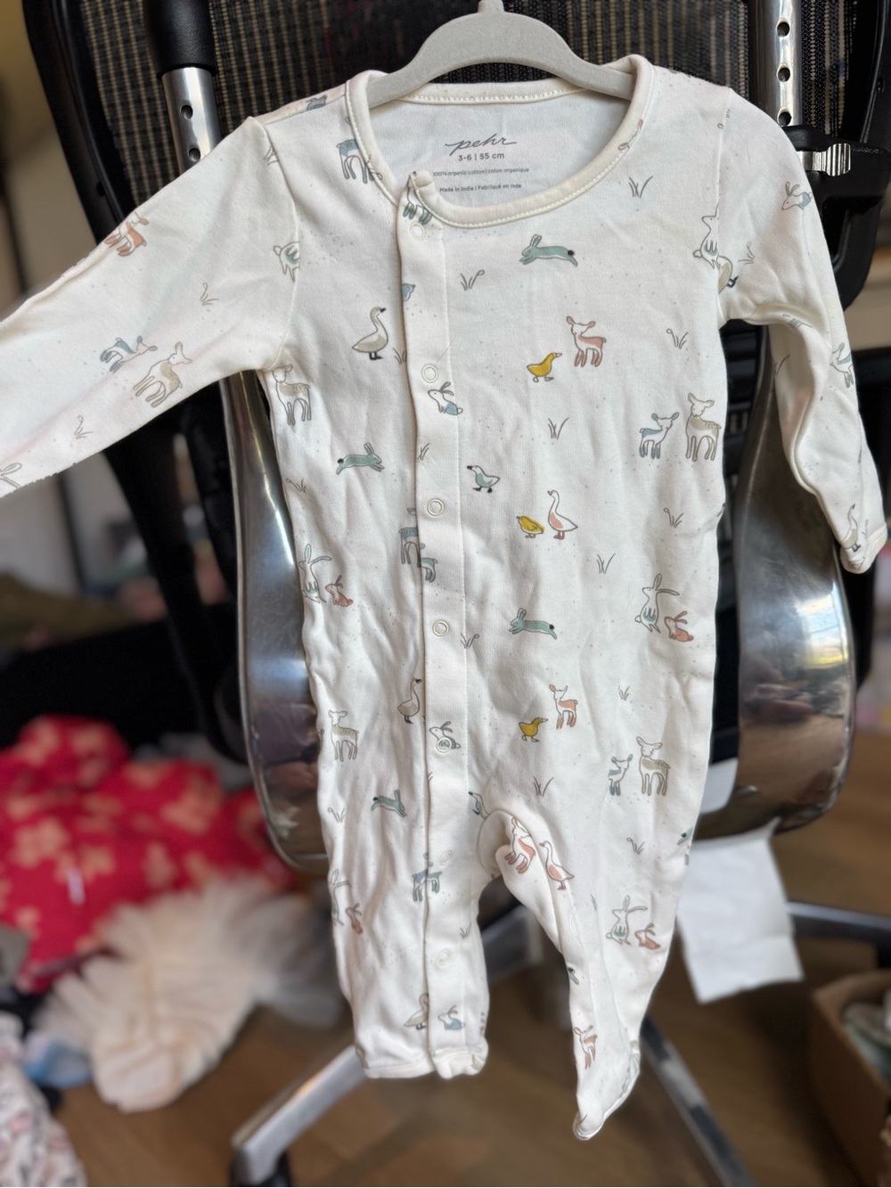 Pehr Baby Neutral Animal-Print One-Piece Sleeper
